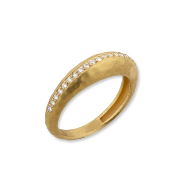 22K Gold and diamond Boogie Line ring