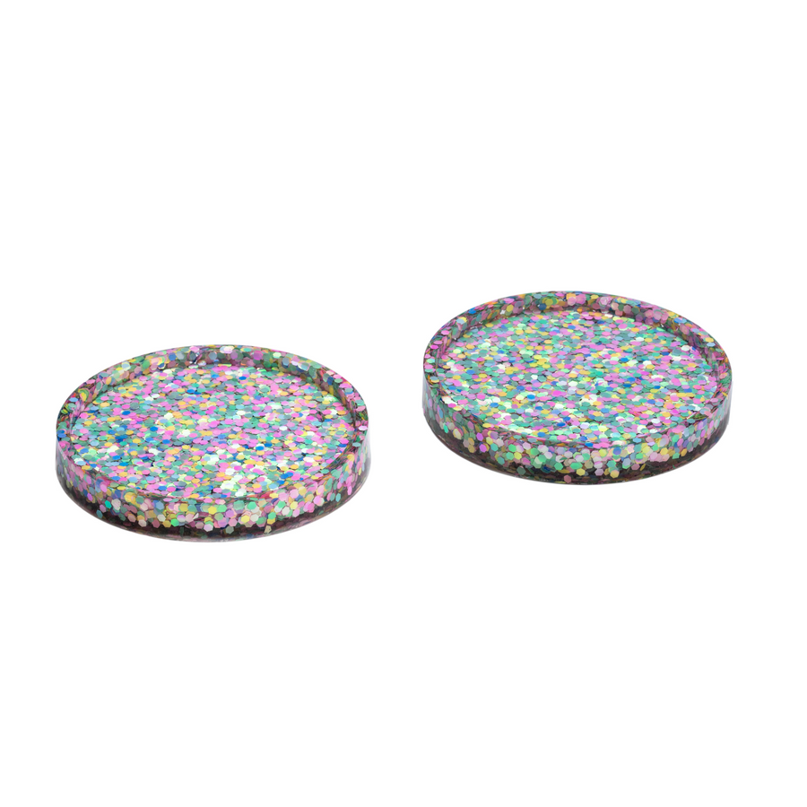 Pastel Glitter Resin Coasters- Set of 2