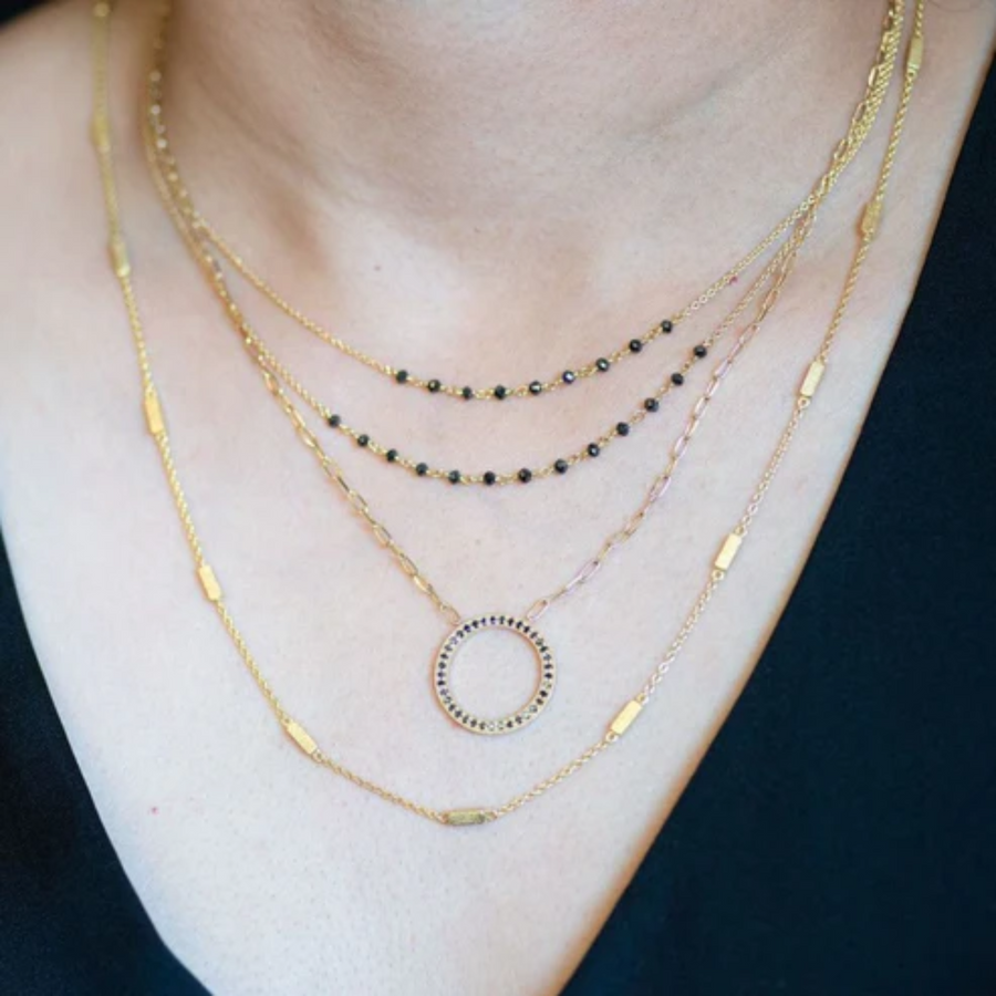 Jillian Black Diamond Double Strand Chain