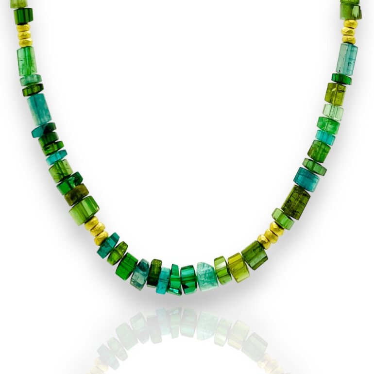 One of a Kind Tourmaline Trillions Necklace