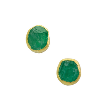 Irregular Emerald Earrings
