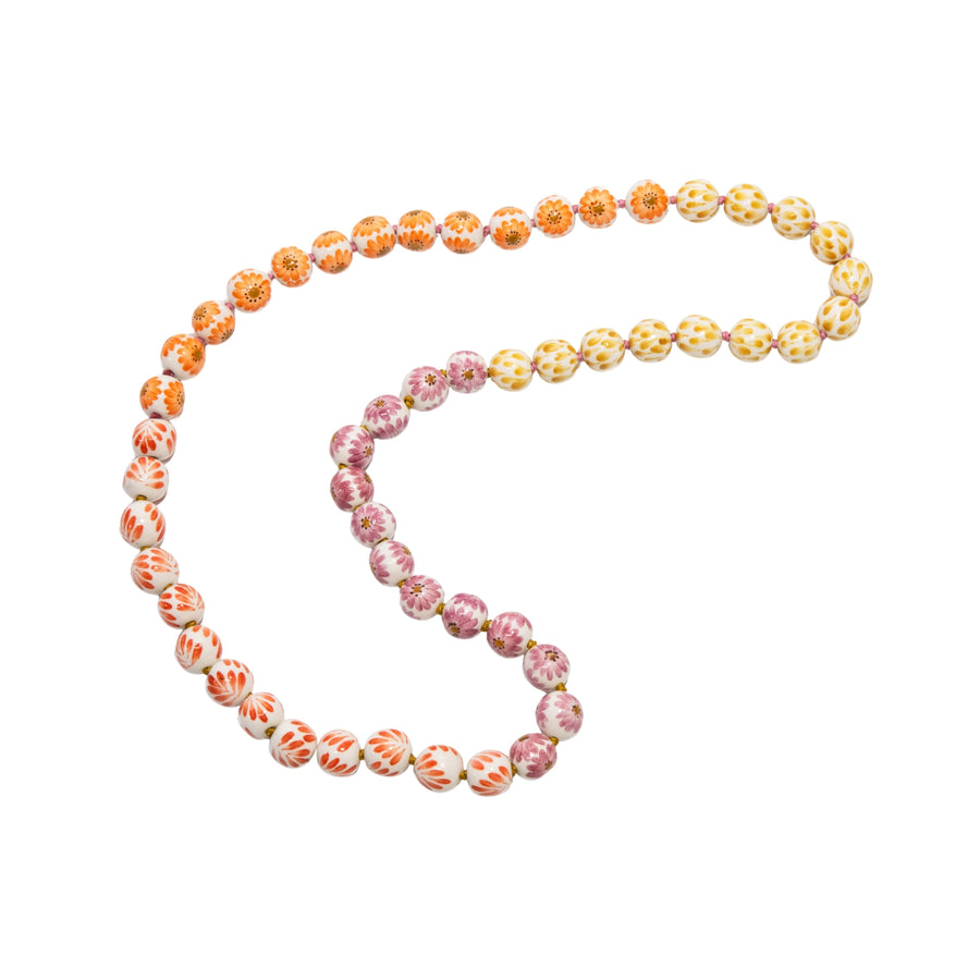 Tropical Sunset Ceramic Hand Painted Necklace - SS