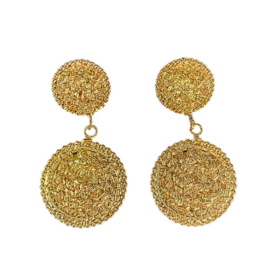 Cornrow Dangle Earrings - 14K Gold Vermeil