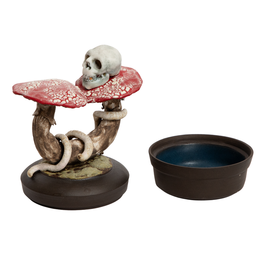 Double Mushroom and Skull Jar