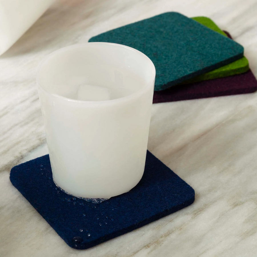 4-Pack Bierfilzl Merino Wool Square Coasters - Jewel