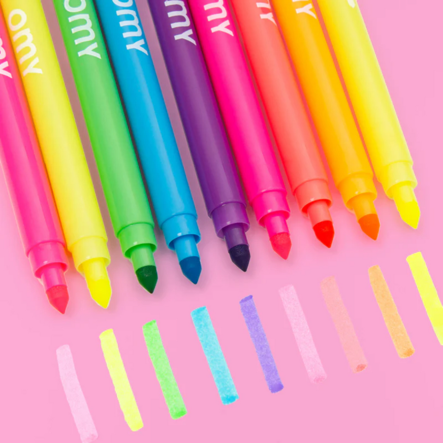 Double Tipped Neon Markers - Set of 9