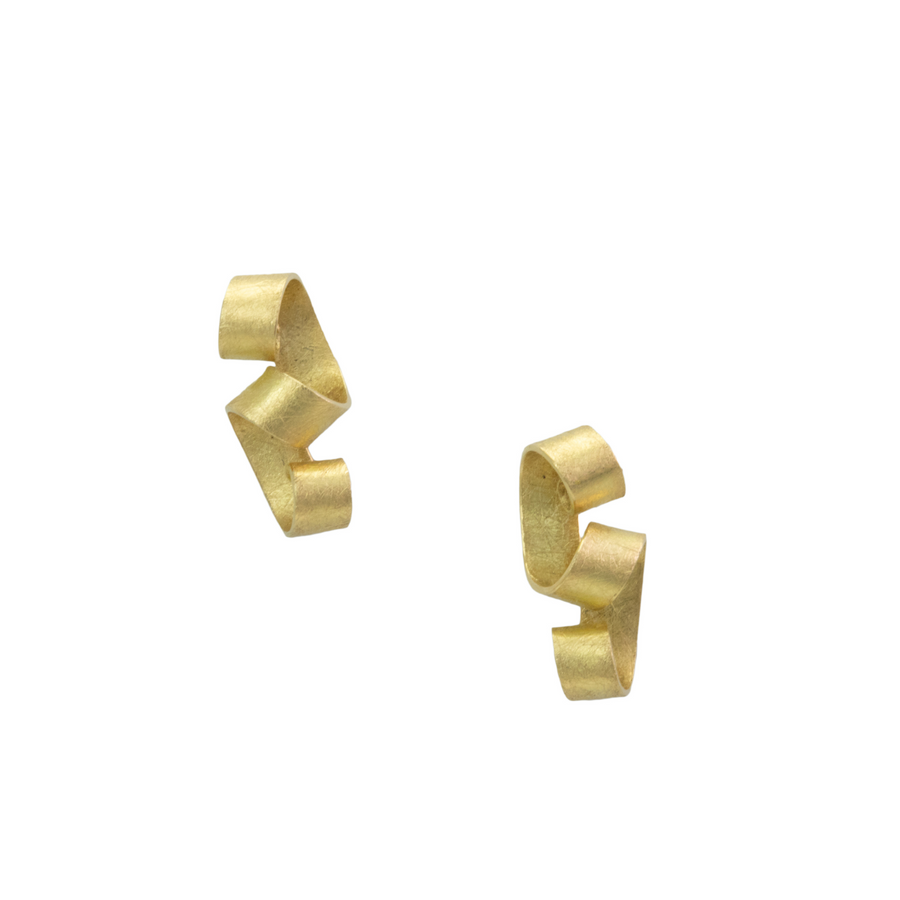 Gold Tiny Ribbon Earrings