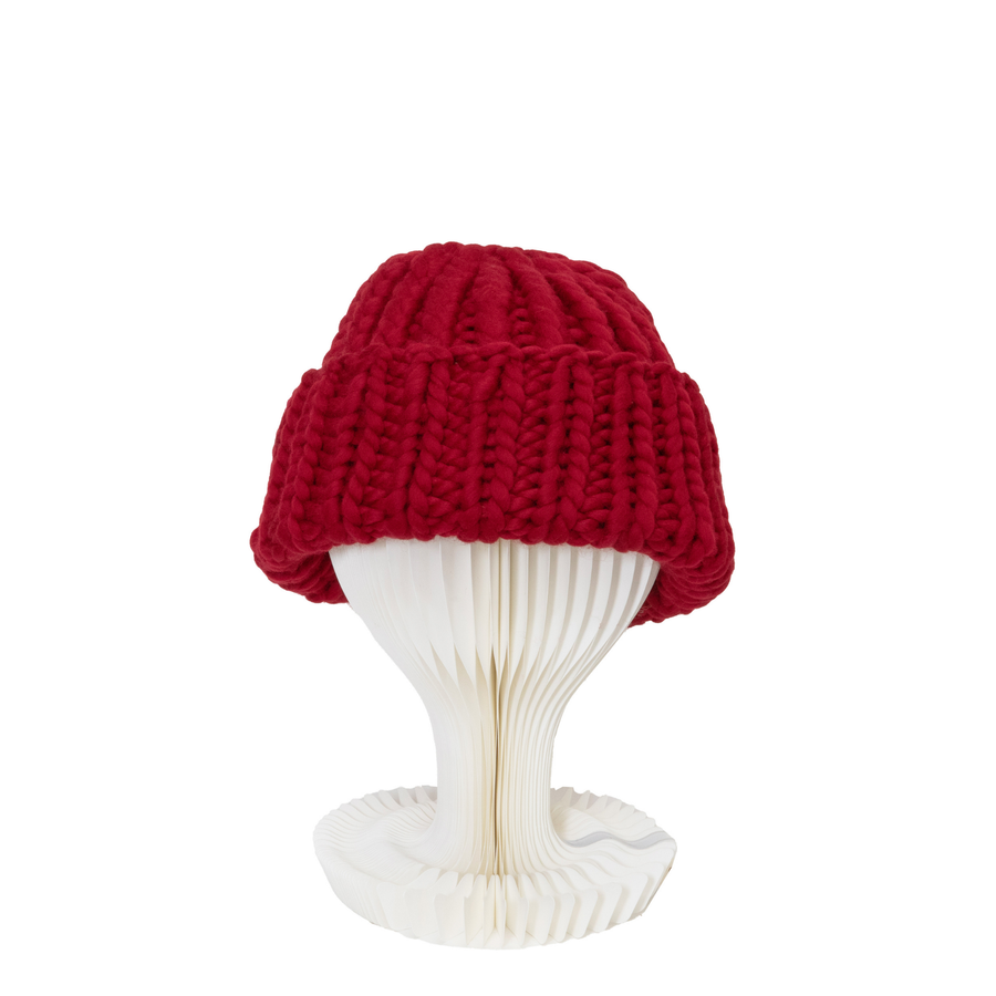 Soft Wool Roving Hat - Red