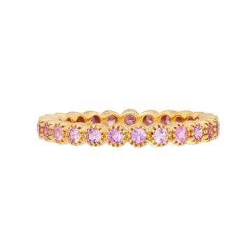Pink Sapphire Bezel Band