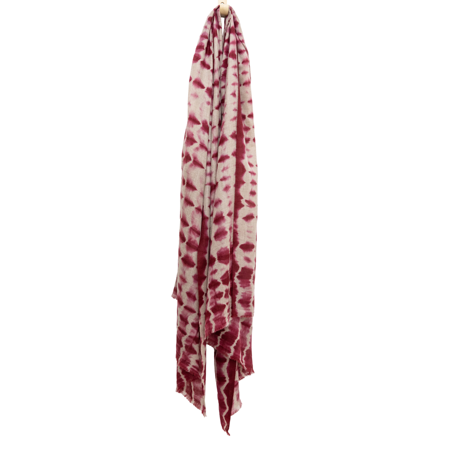 RIVE SHIBORI CASHMERE SCARF - CASSIS
