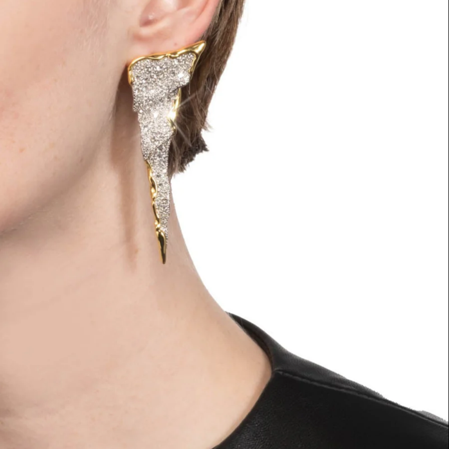 Solanales Crystal Cascade Post Earrings