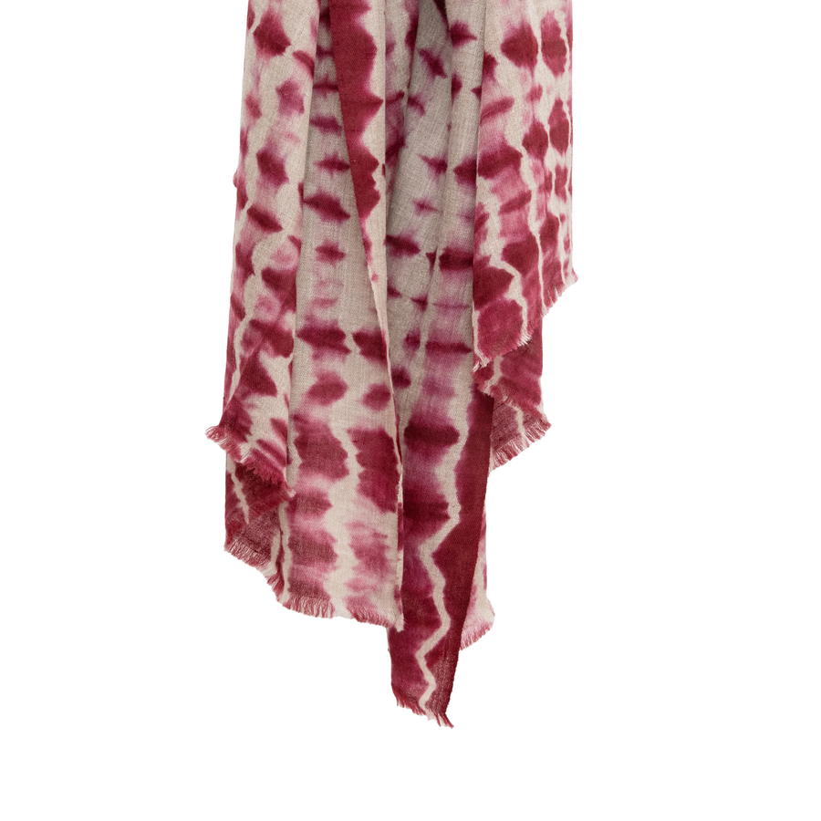 RIVE SHIBORI CASHMERE SCARF - CASSIS