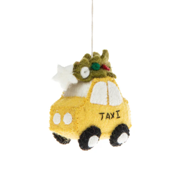 NYC Taxi With Tree Ornament