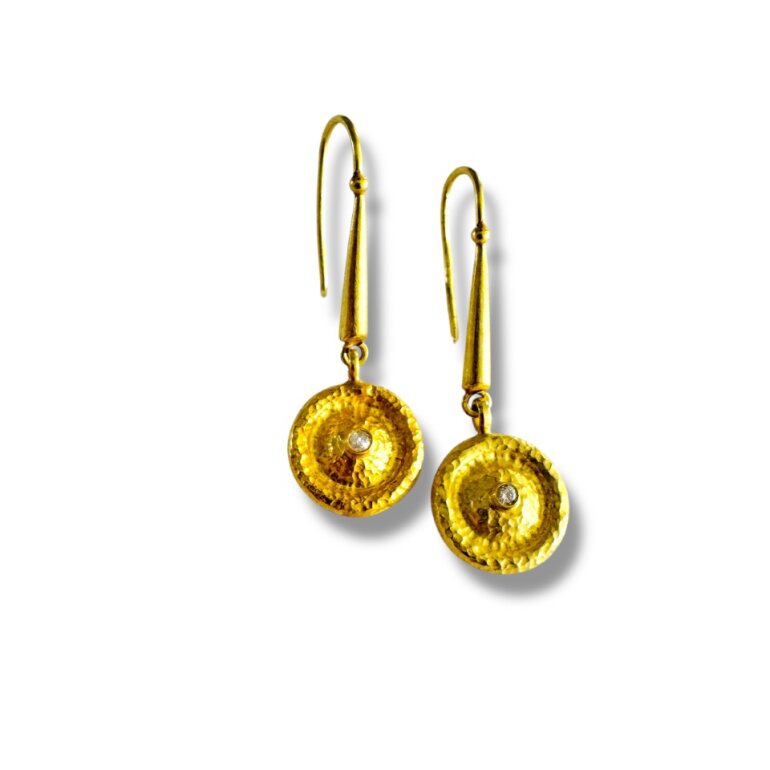 Diamond Shield Long Wire Earrings