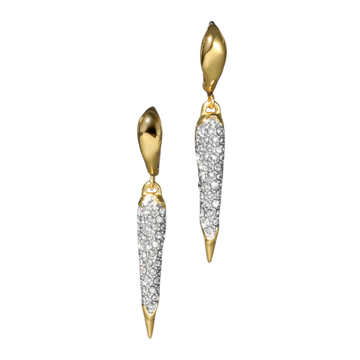 Solanales Gold Crystal Spear Leverback Earring