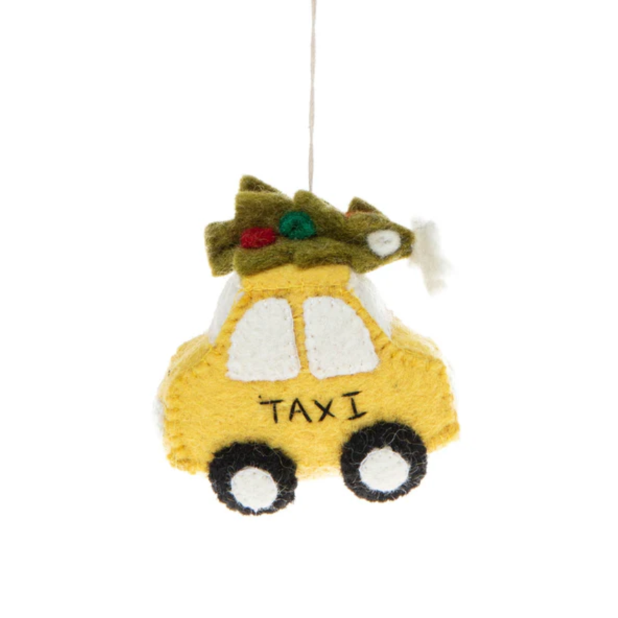 NYC Taxi With Tree Ornament