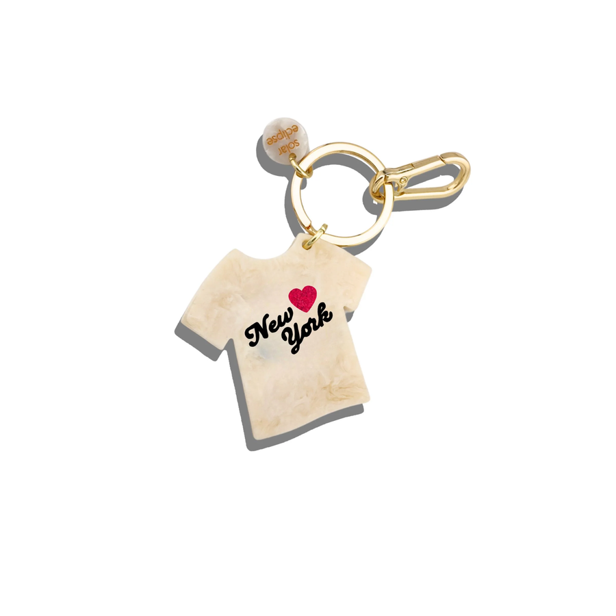 Hand-painted NYC T-shirt Bag Charm + Keychain