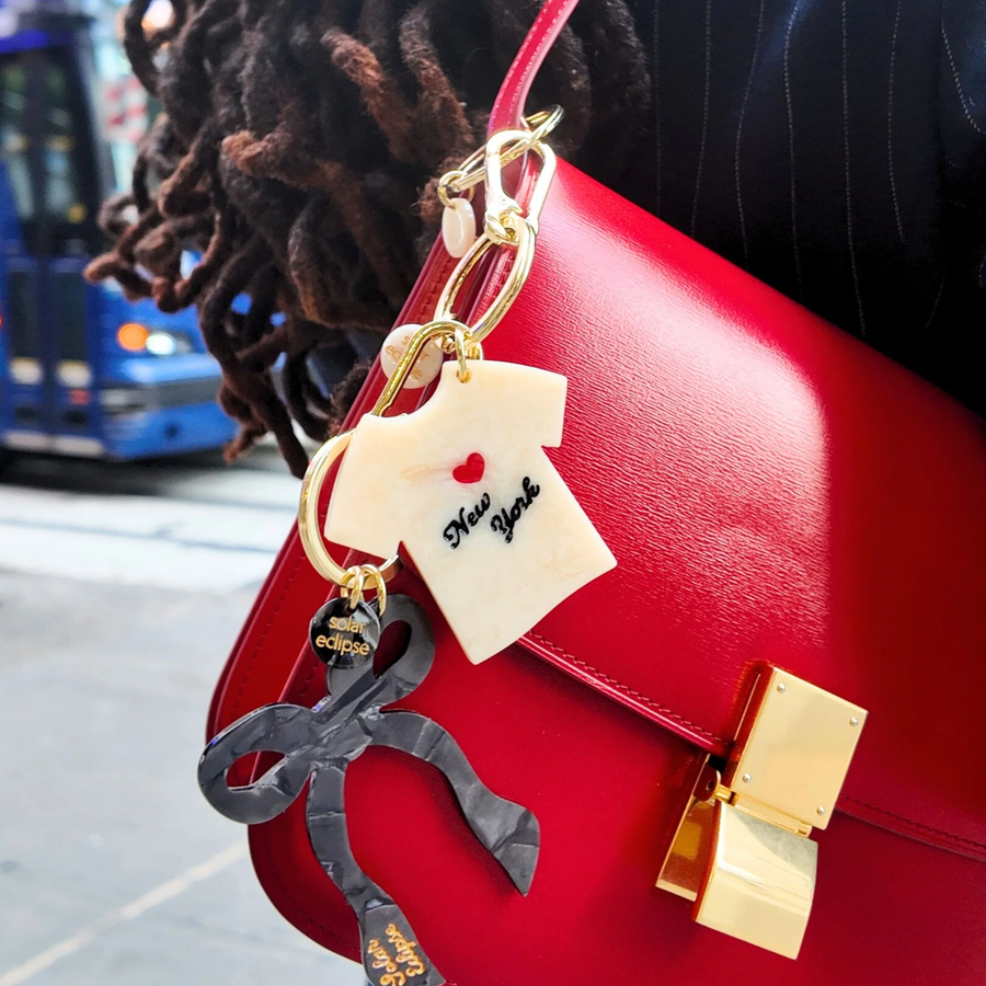 Hand-painted NYC T-shirt Bag Charm + Keychain