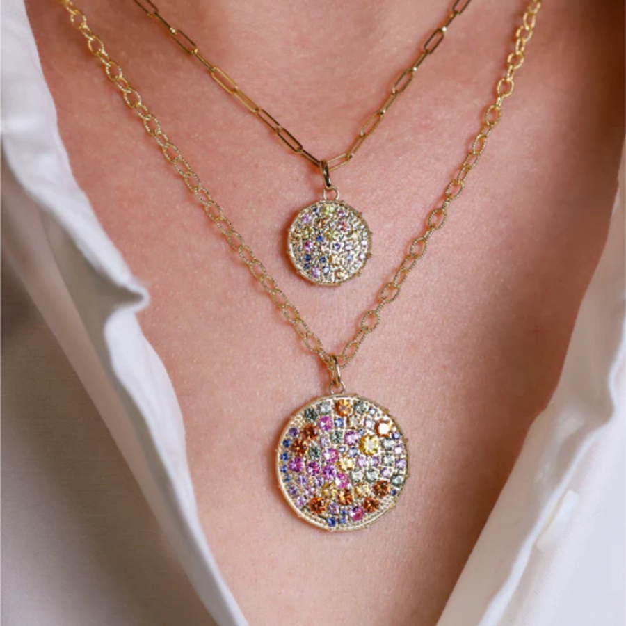 Sm Confetti Rainbow Sapphire Pendant