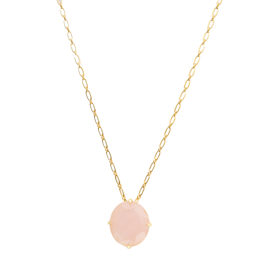 SM STONE NECKLACE - PINK ROSE QUARTZ