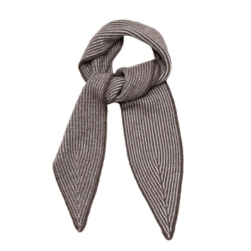 Brown Striped cashmere scarf