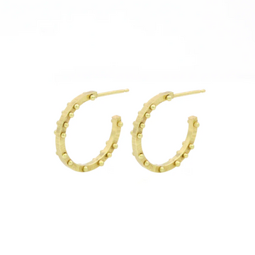 Gold Scattered Dot Hoops