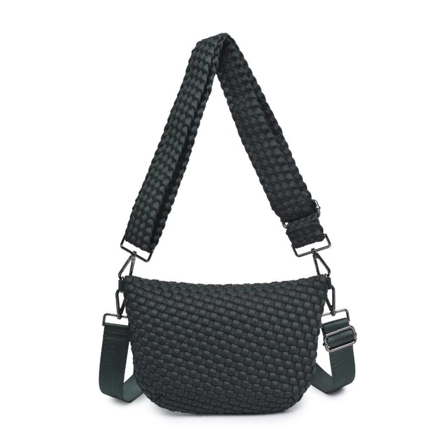 Olive Ethereal Woven Neoprene Crossbody Bag