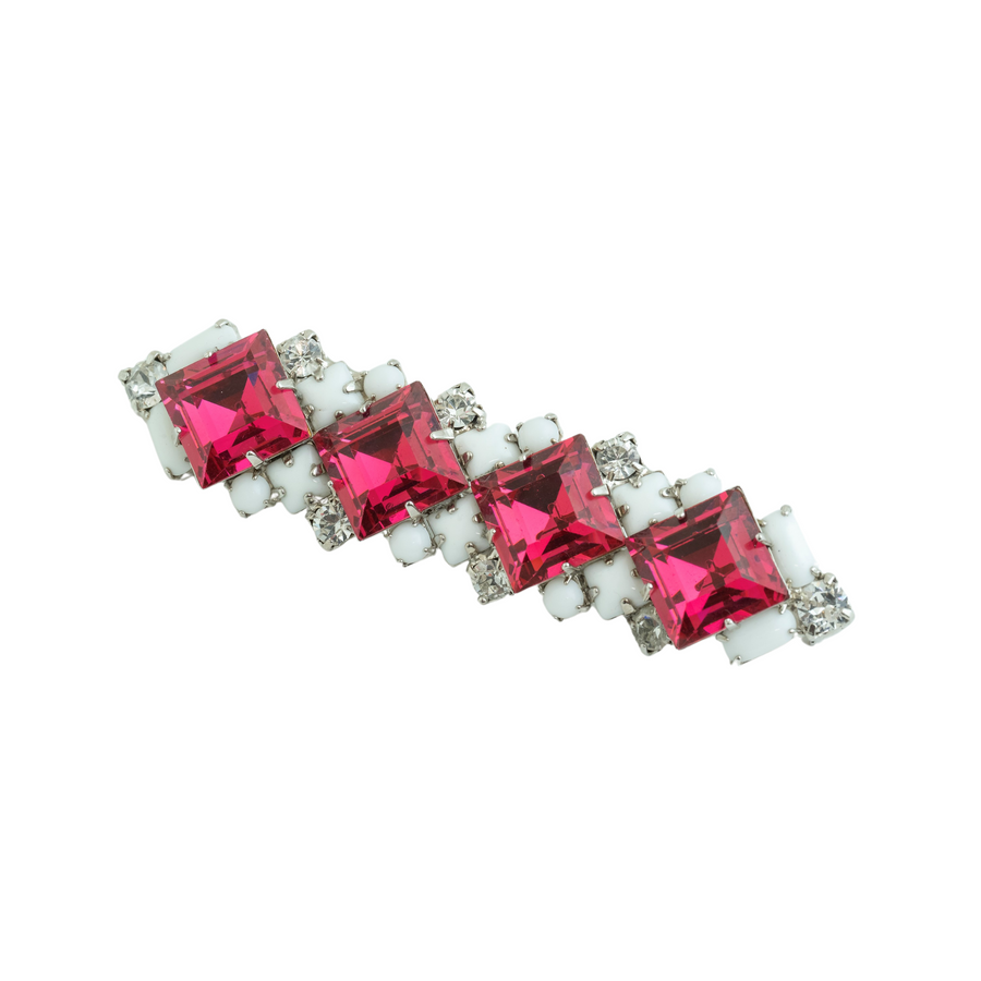 Pink and white Bar BROOCH