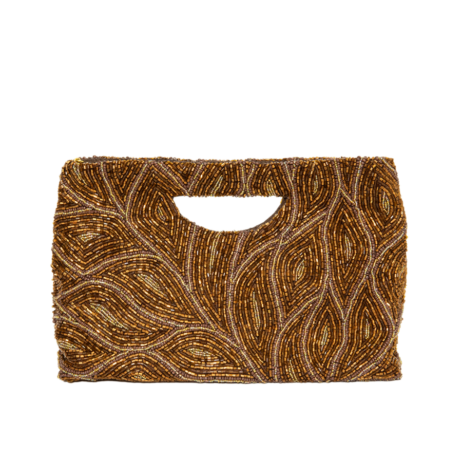 Cut Out Handle Purse - Bronze Leaf