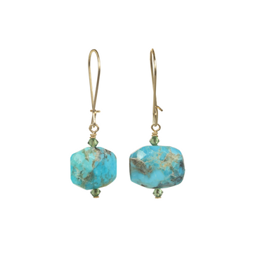 Presale: Flat Faceted Turquoise Earrings