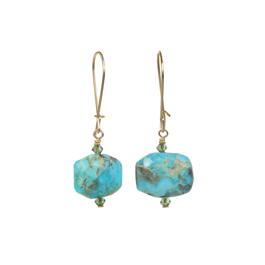 Presale: Flat Faceted Turquoise Earrings