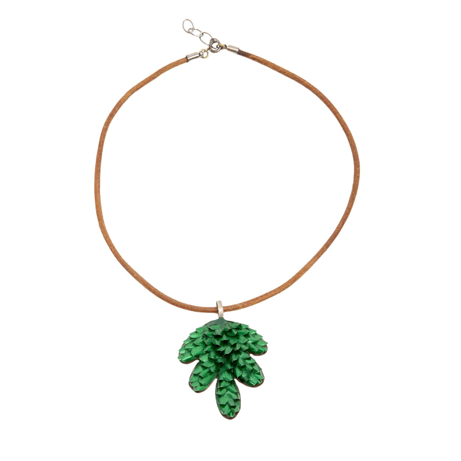Green Leaf Pendant Necklace