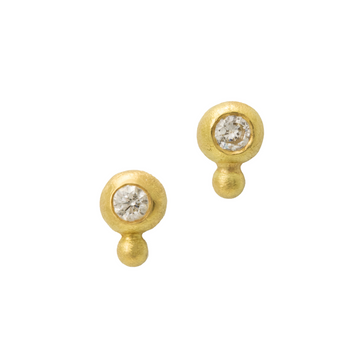 Gold Bubble Diamond Earrings
