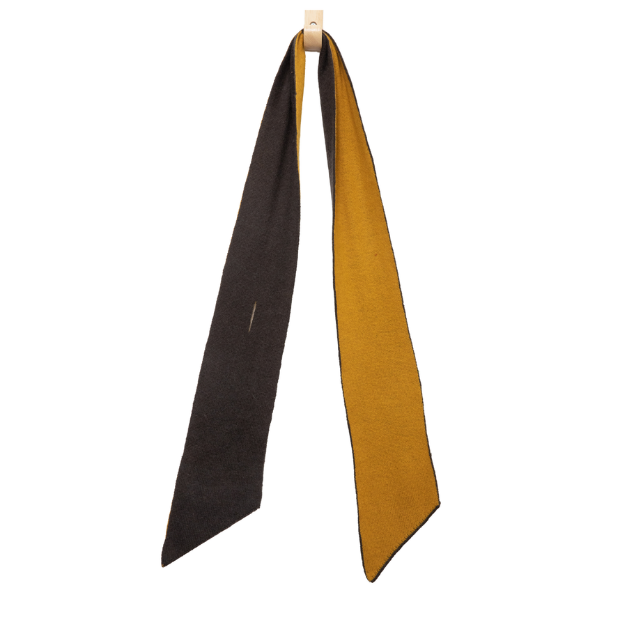 (Photo) Bi-Color Keyhole Cashmere Scarf - Yellow