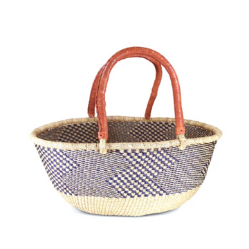 Blue Hourglass Medium Tote Basket