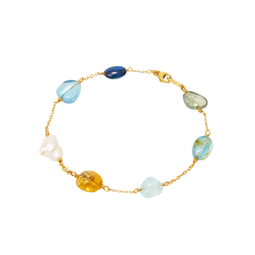 White Keshi Pearl Confetti Bracelet