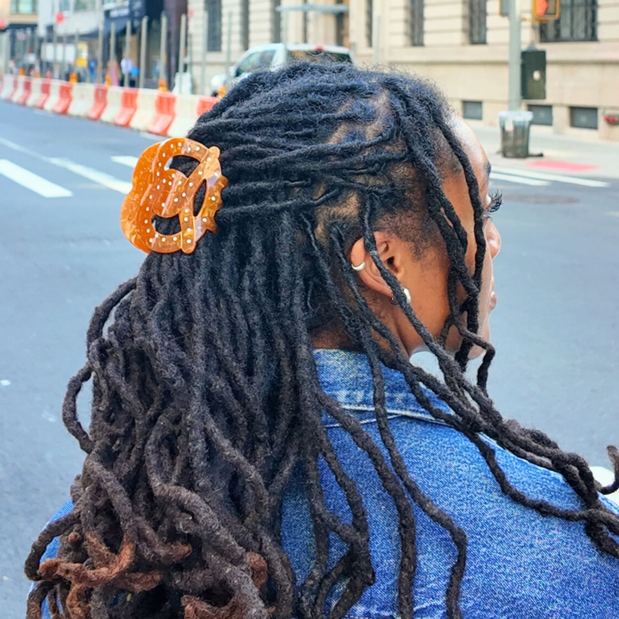Hand-painted Pretzel Hair Claw Clip