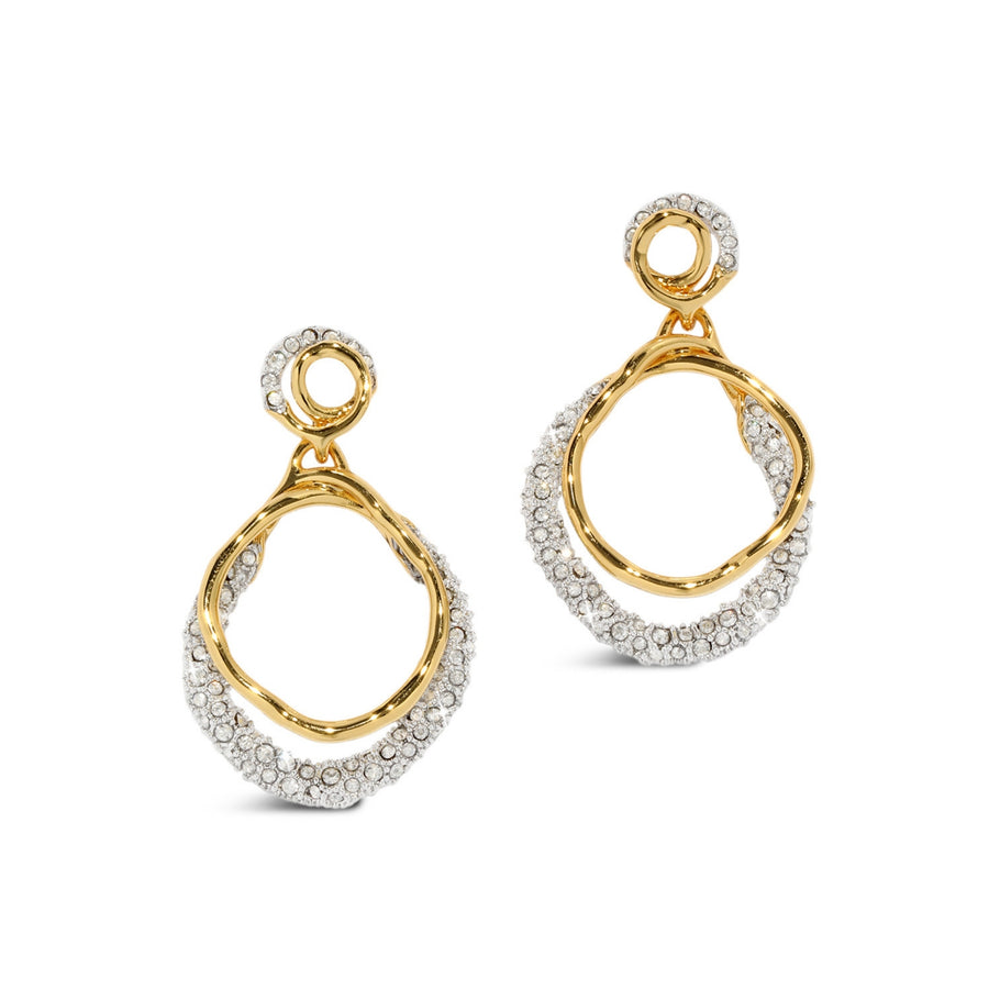 Solanales Gold Crystal Orbit Drop Post Earring