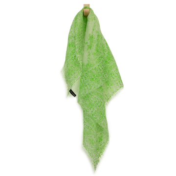 WHISPER CASHMERE PAISLEY NECKERCHIEF - IVORY & LIME