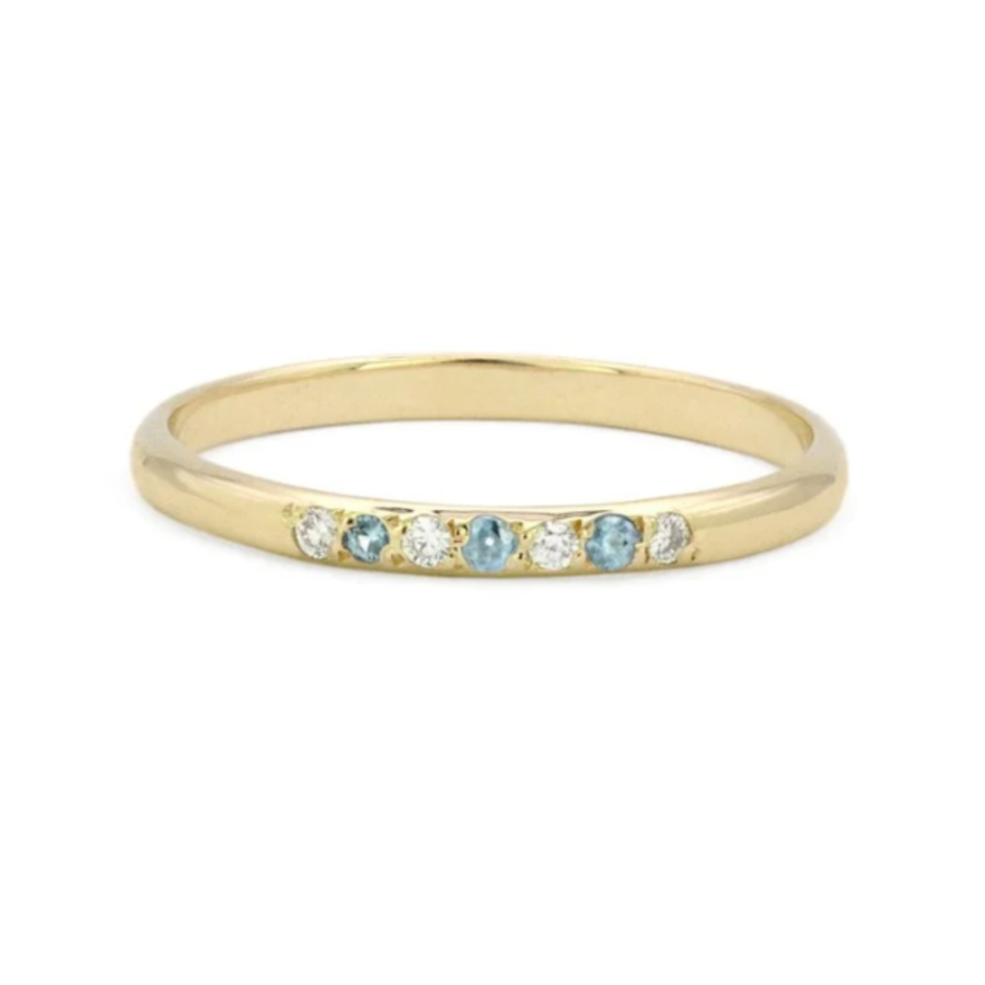 Aquamarine Liv Birthstone Stacking Ring - 6.5