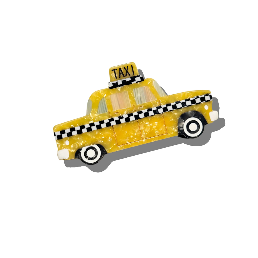 Hand-painted Yellow Taxi Cab Claw Hair Clip
