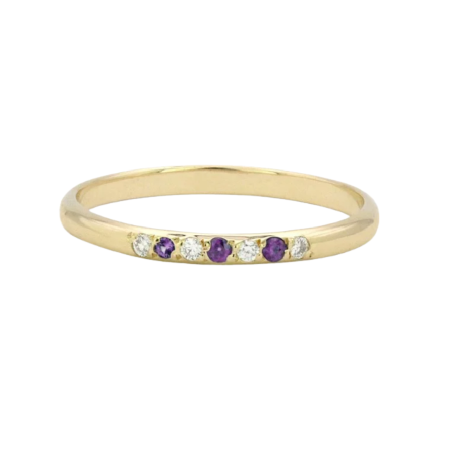 Amethyst Liv Birthstone Stacking Ring - 6.5