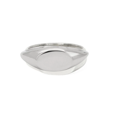 Silver Capo Oval Signet Ring - 6