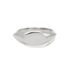 Silver Capo Oval Signet Ring - 6