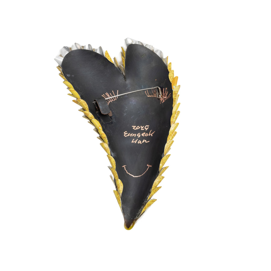Yellow Heart Brooch