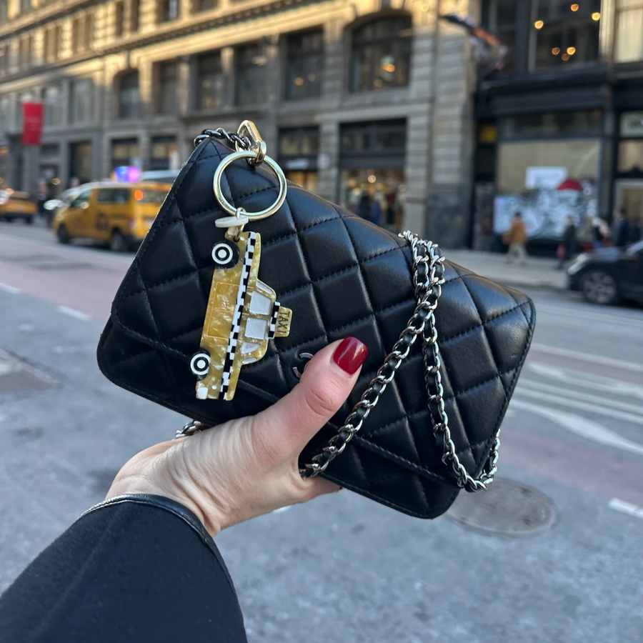 Hand-painted Taxicab Bag Charm & Keychain