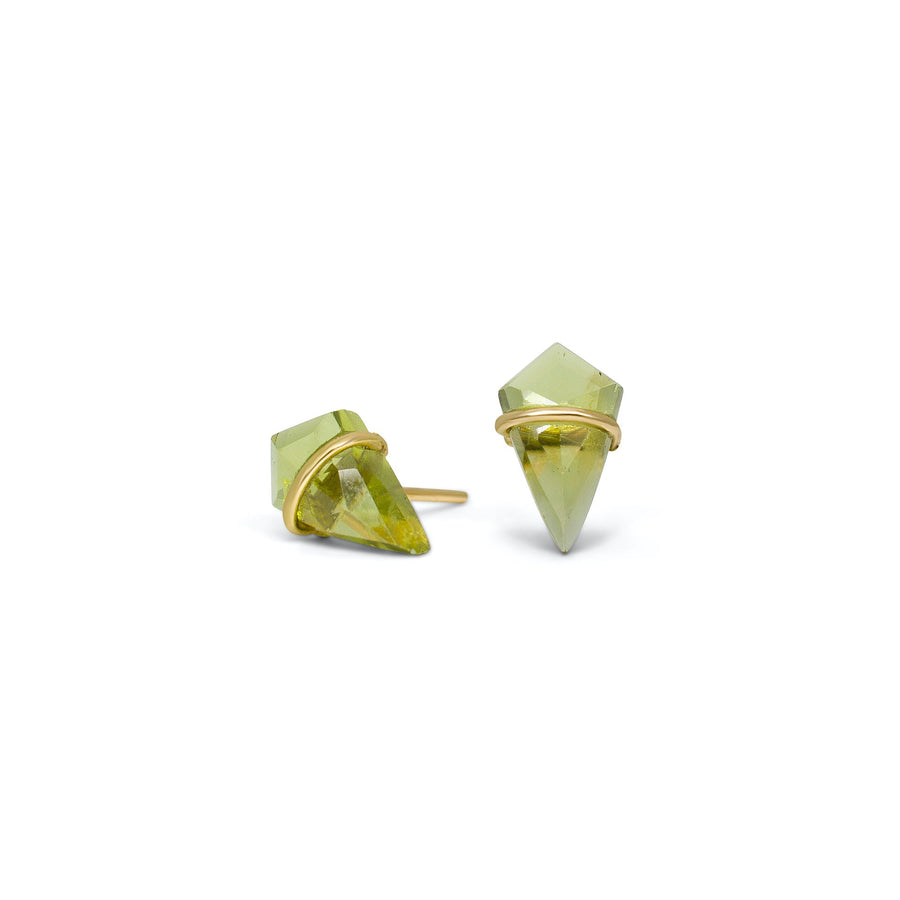 Peridot Kite Stud Earrings