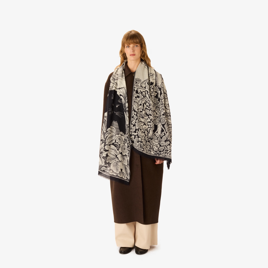 Scarf 55 - PANTHERE WHITE