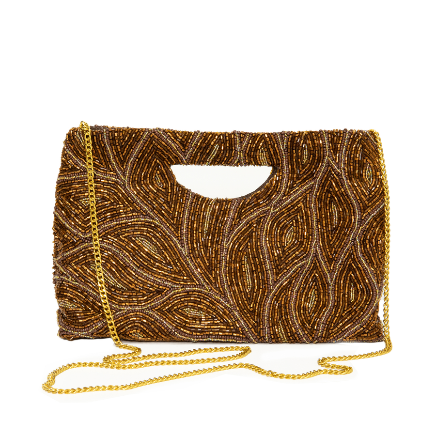 Cut Out Handle Purse - Bronze Leaf