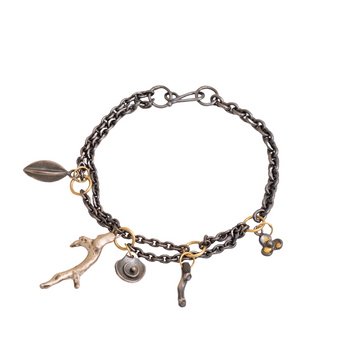 oxidized silver and 18k gold SEAFARER bracelet